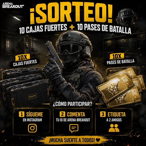 Imagen de 🎉 ¡SORTEO PARA LA COMUNIDAD DE ARENA BREAKOUT! 🎉

¡S
