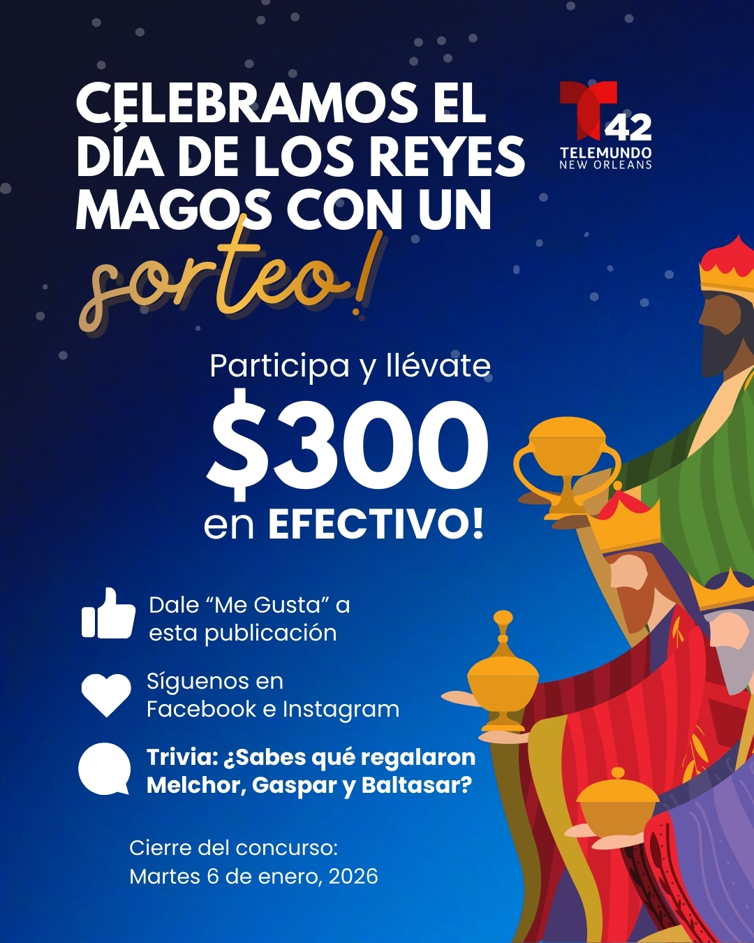 Imagen de ✨👑 ¡Celebramos el Día de los Reyes Magos regalando $3