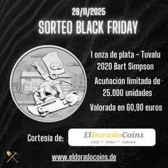 Imagen de Sorteamos una moneda de 1 onza de plata 999.9 de Bart Simpso