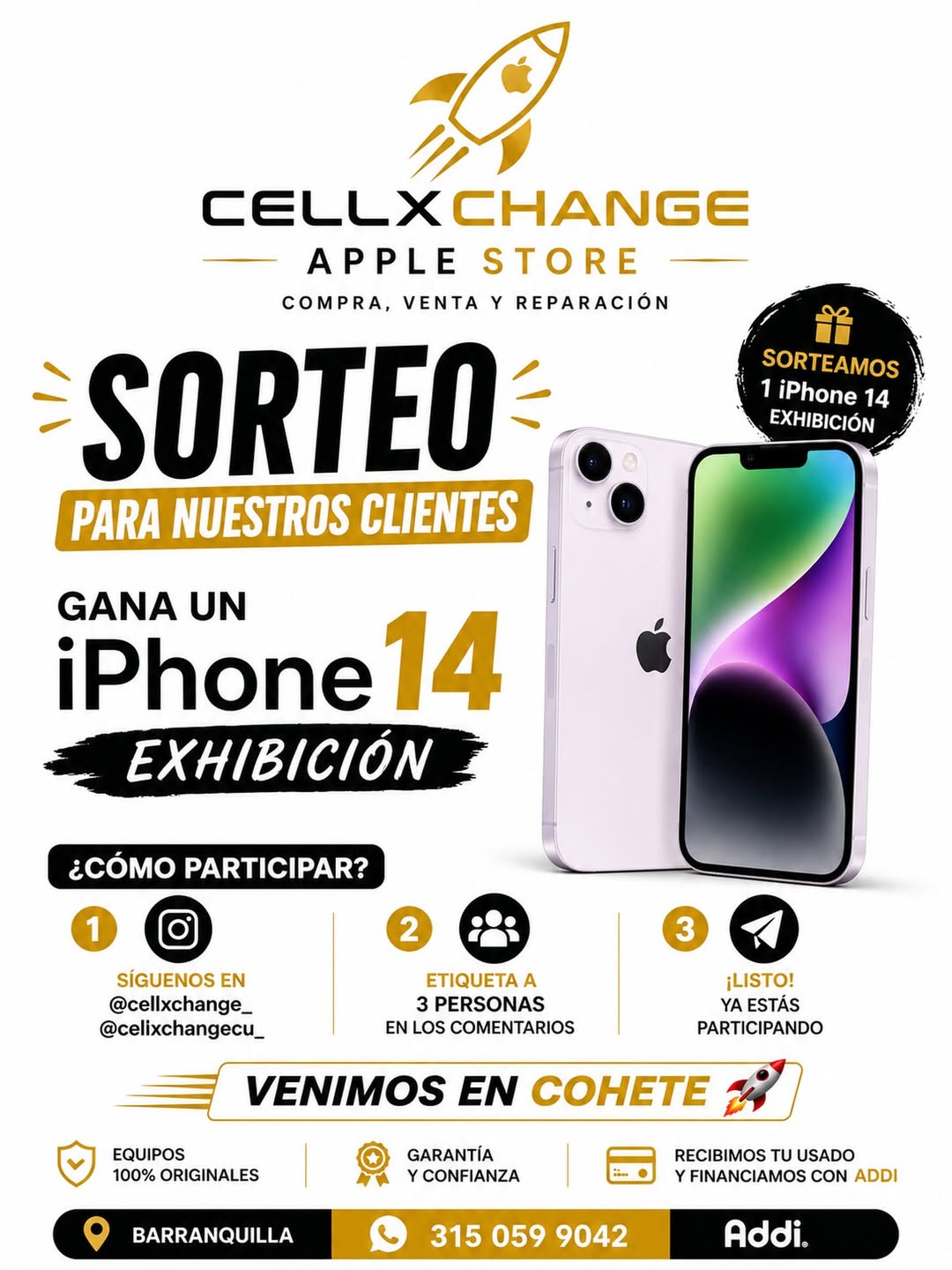 Imagen de 🎉📱 ¡LLEGÓ EL MOMENTO DE GANAR! 📱🎉

En CellXcha