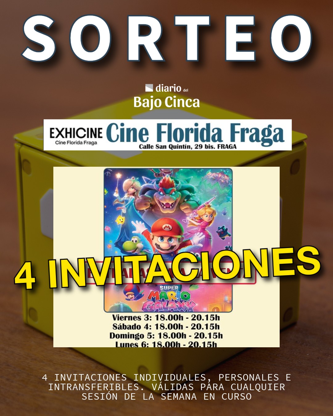 Imagen de #SORTEO - Consigue una de las 4 invitaciones para Super Mari