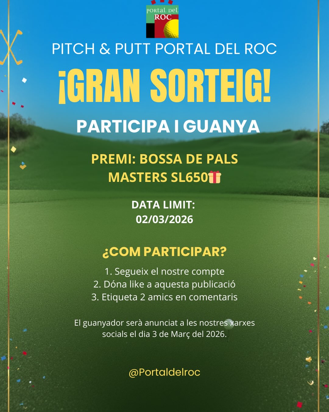 Imagen de 🎉⛳ GRAN SORTEIG AL PITCH & PUTT PORTAL DEL ROC! ⛳🎉