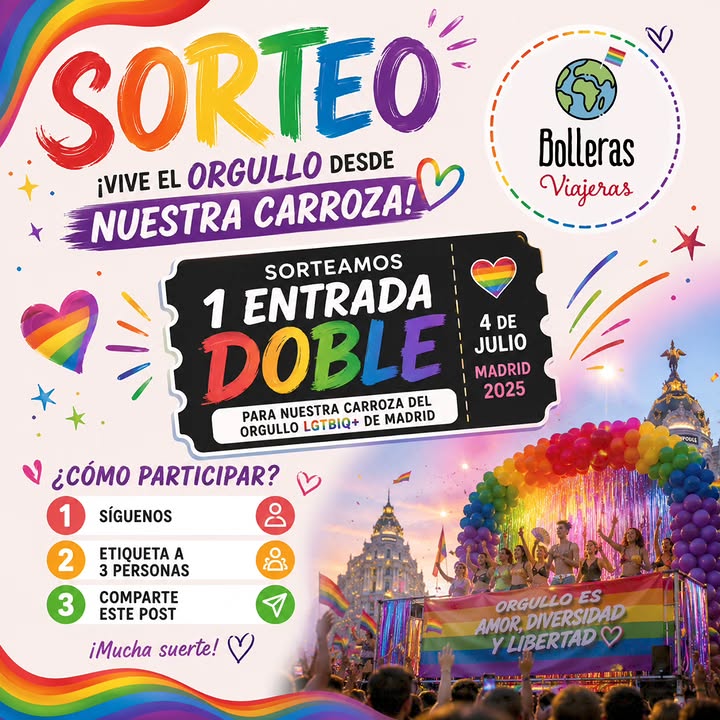 Imagen de 🌈✨ ¡SORTEO ESPECIAL ORGULLO LGTBIQ+ MADRID 2026! ✨�