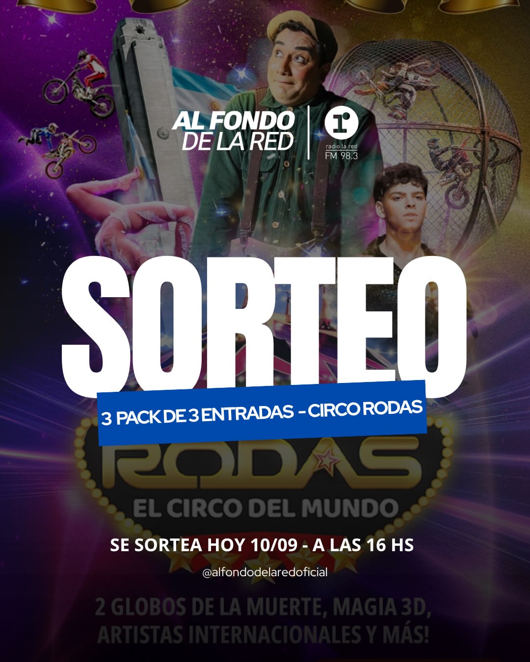 Imagen de 🎪 ¡SORTEO EN RADIO LA RED! 🎉

✨ ¡LLEGÓ EL CIRCO R
