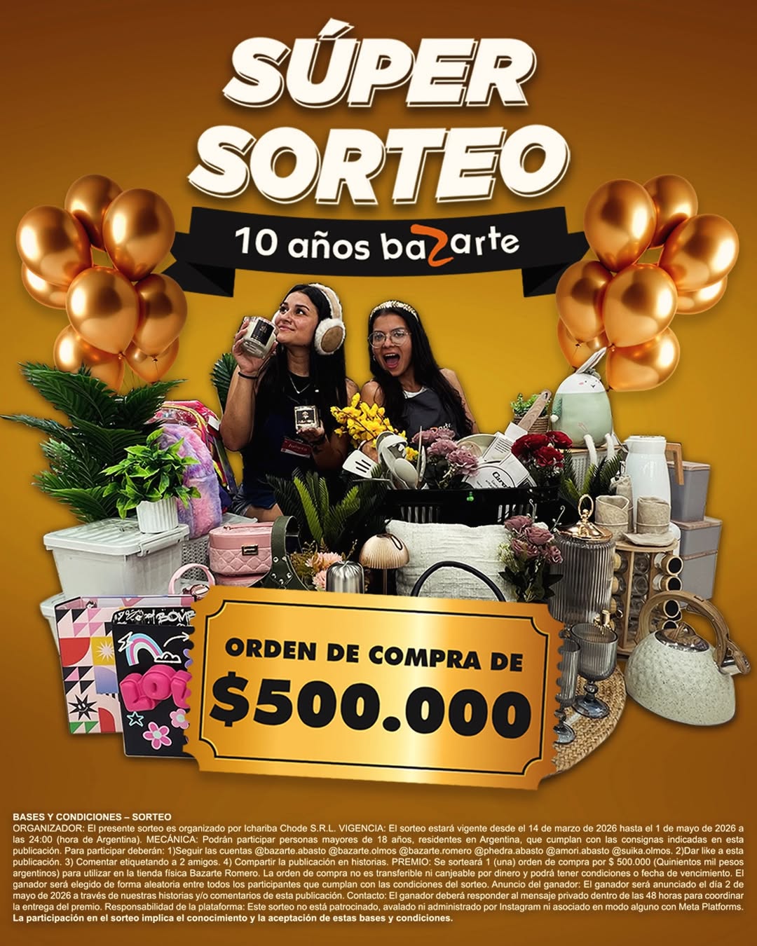 Imagen de 🎉 SÚPER SORTEO – ORDEN DE COMPRA DE $500.000 🎉
Baza