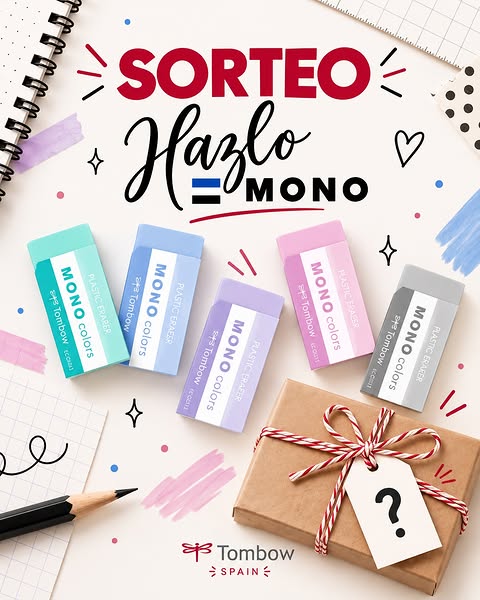 Imagen de ¡SORTEO #HazloMono 💙! 

Las gomas MONO colors de Tombow 