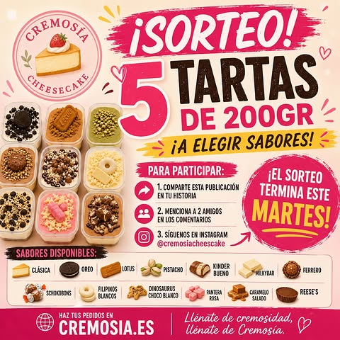 Imagen de 🎉🍰 ¡SORTEAZO EN CREMOSÍA! 🍰🎉

¿Te imaginas di