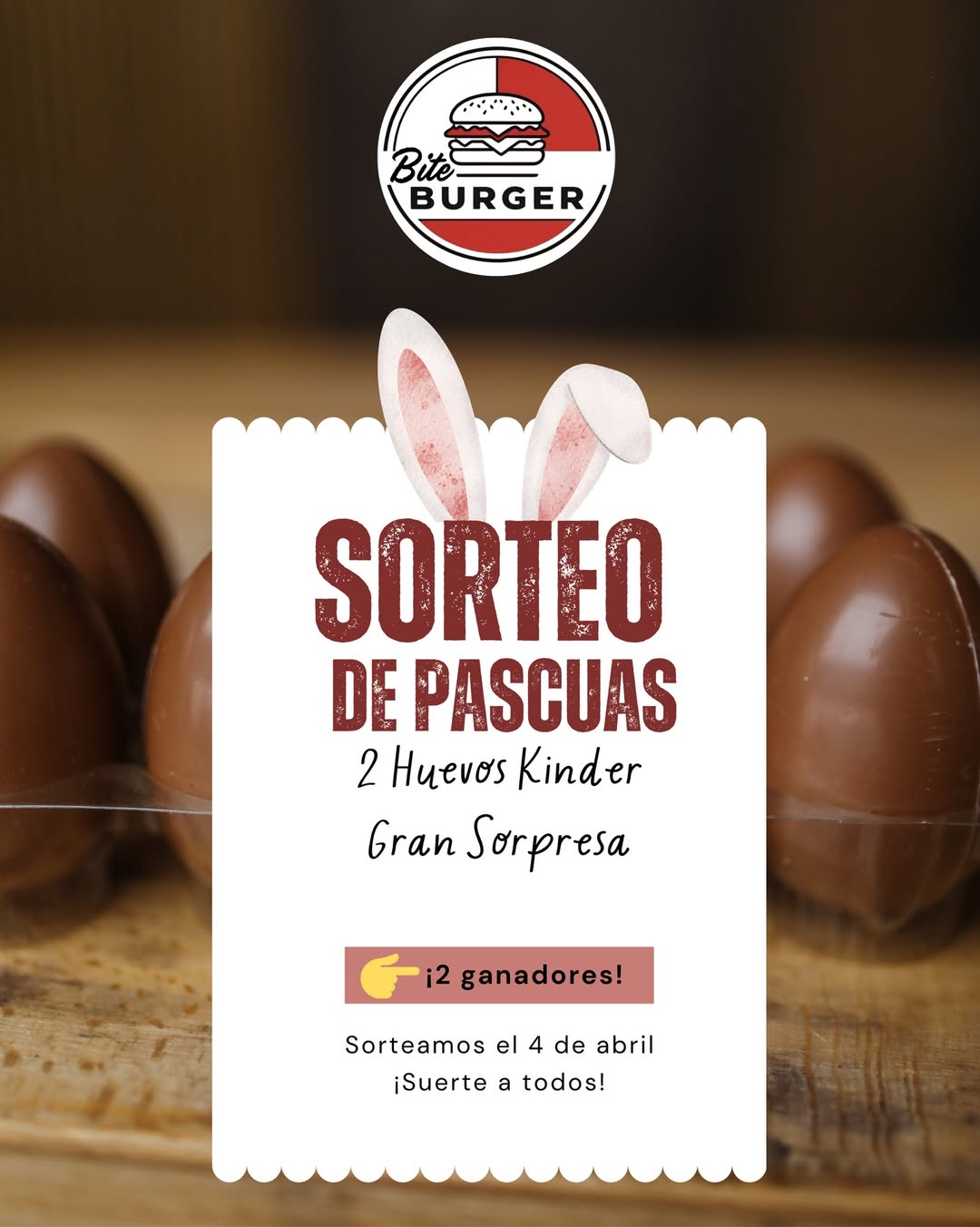 Imagen de 🐰✨ SORTEO DE PASCUAS EN BITE BURGER ✨🐰

¡Se viene