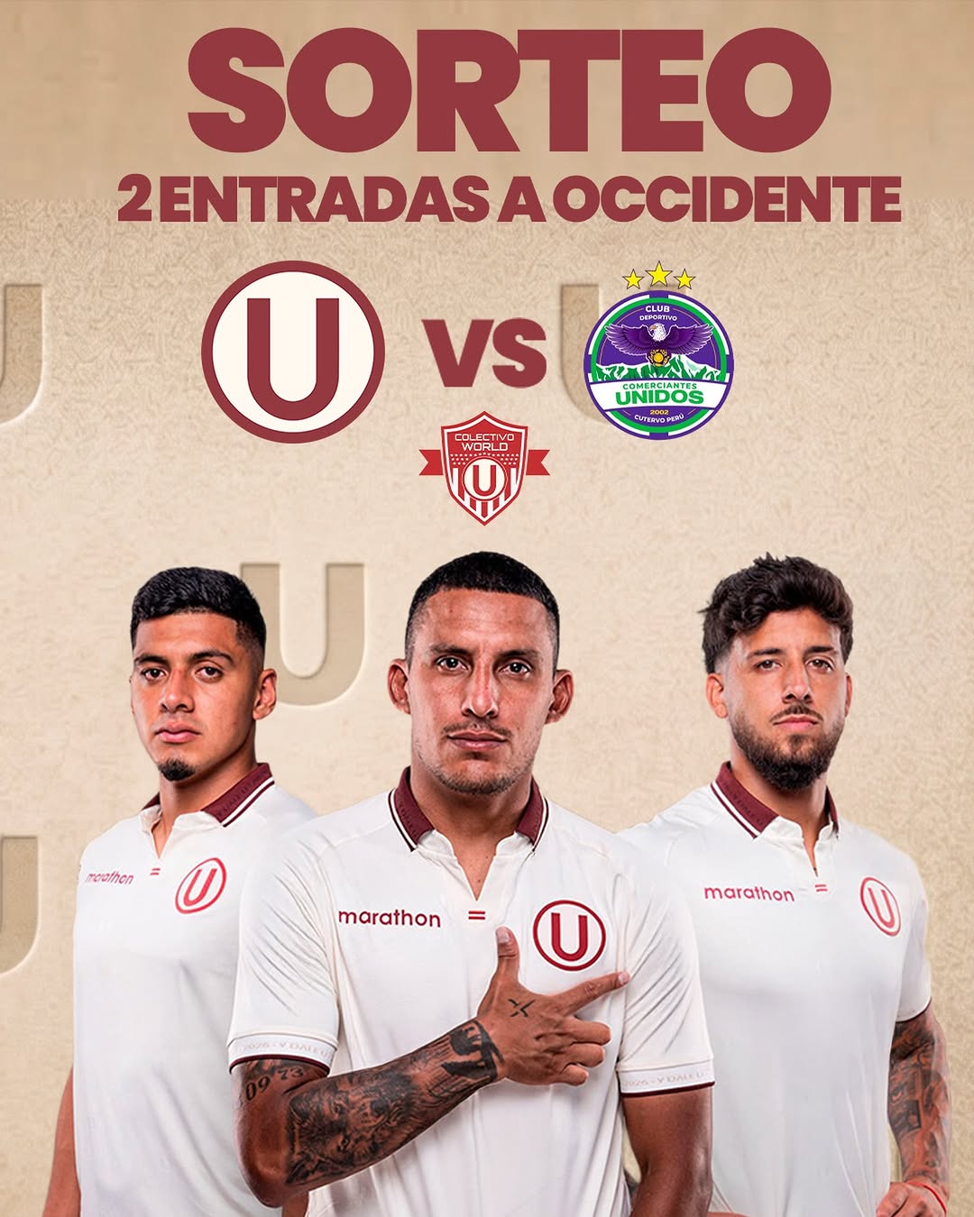 Imagen de ¡SORTEO FLASH PARA VER A LA U GRACIAS A @colectivo_world ! 