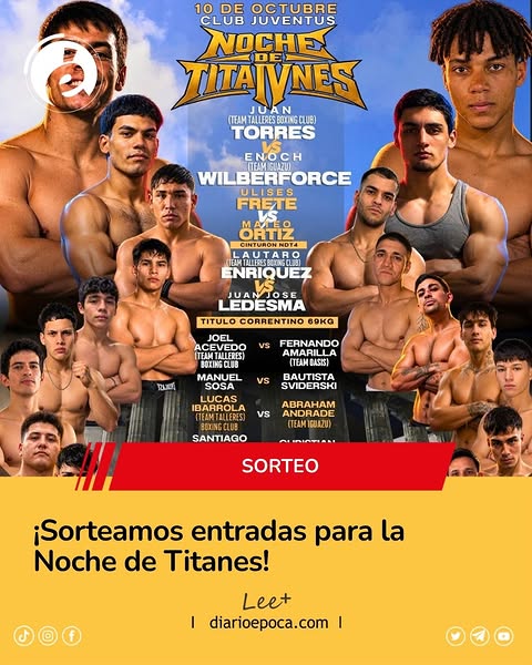 Imagen de 🥊 ¡QUEREMOS LLEVARTE A LA NOCHE DE TITANES! 🔥

🎟�