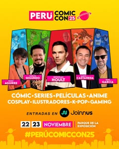 Imagen de 📣📣 SORTEO CON PERU CÓMIC CON 2025

Regalamos 3 entrad