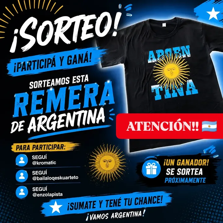 Imagen de 🇦🇷🎉 ¡SORTEO IMPERDIBLE! 🎉🇦🇷

👉🏻 ¿Q