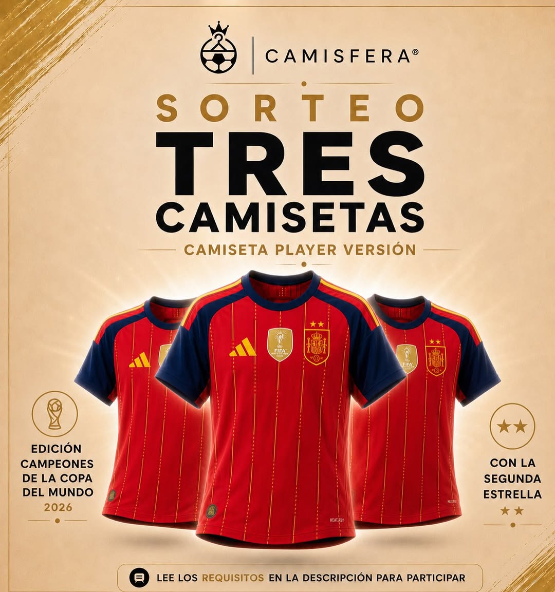 Imagen de 🎉 ¡SORTEO 3 CAMISETAS PLAYER VERSIÓN! 🎉

¿Quieres l