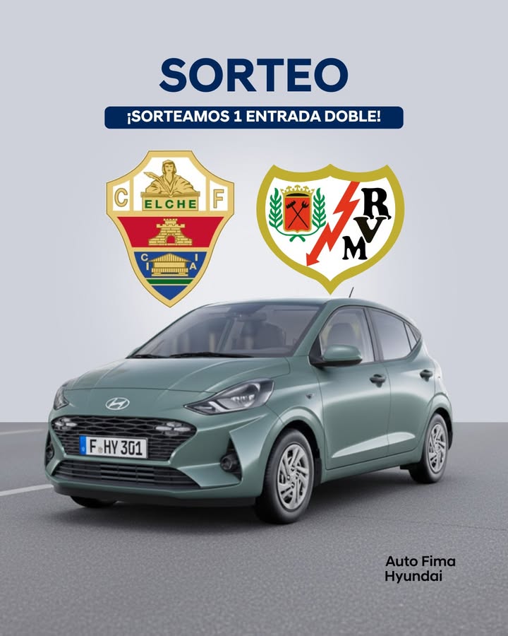 Imagen de ⚽ SORTEO ELCHE VS RAYO VALLECANO ¡Participa y gana 1 ENTR