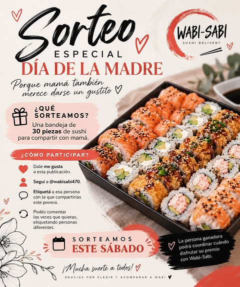 Imagen de 💐🍣 SORTEO ESPECIAL DÍA DE LA MADRE 🍣💐

Porque m