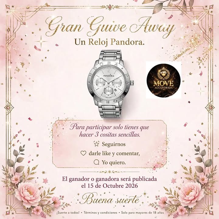 Imagen de 🎁 ¡GRAN GIVEAWAY: GANA UN RELOJ PANDORA! 🎁*

En *MOVE
