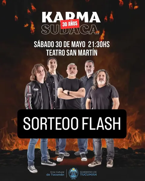 Imagen de 🎸⚡ SORTEO FLASH ⚡🎸

¡Nos vamos a ver a Karma Suda