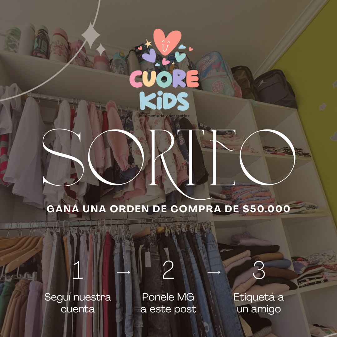 Imagen de 🎉✨ ¡SORTEO IMPERDIBLE! ✨🎉 

¡En CUOREKIDS querem