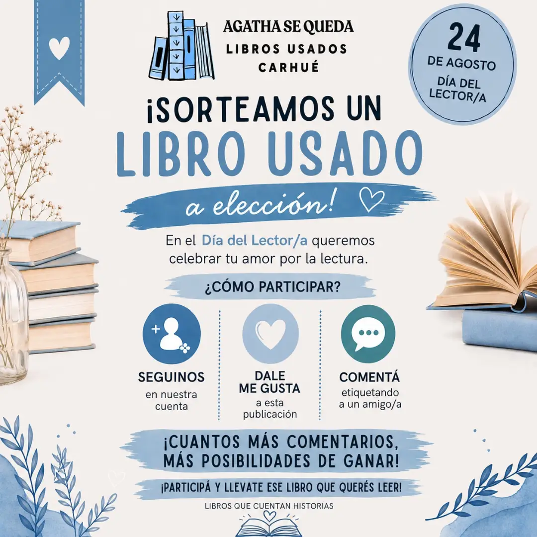 Imagen de 📚 ¡SORTEAMOS UN LIBRO USADO A ELECCIÓN! 💙

El 24 de 