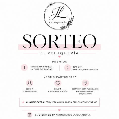 Imagen de ✨ ¡SORTEO JL PELUQUERÍA! ✨

Para agradecerles por conf