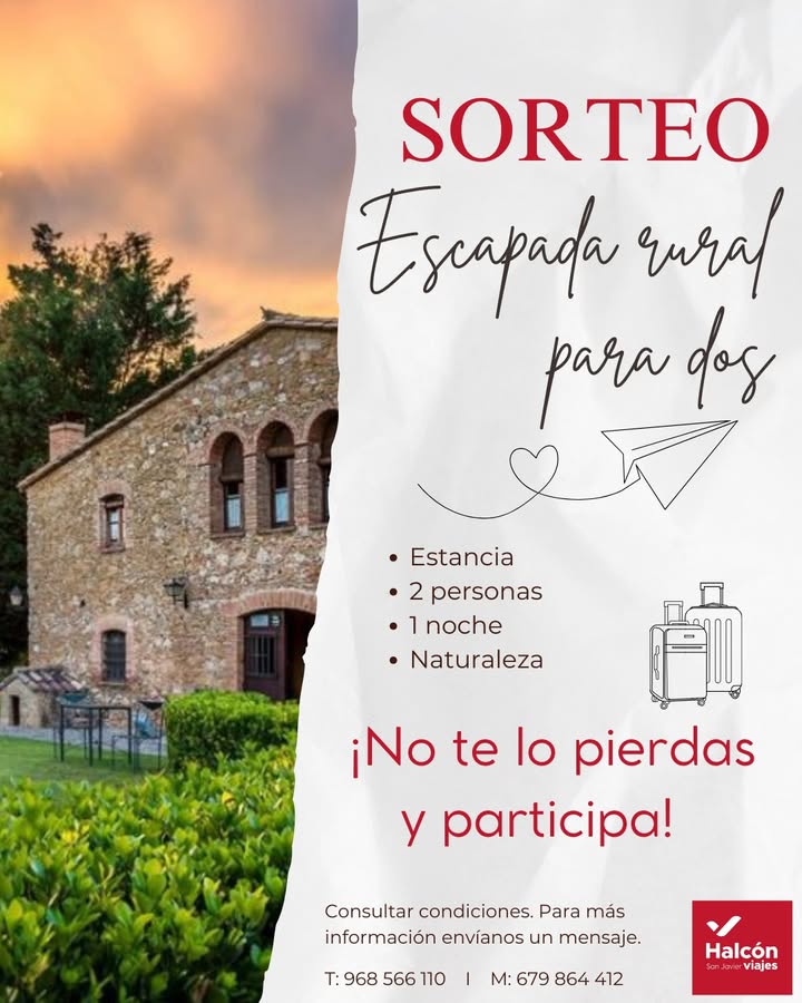 Imagen de ✨ SORTEO ESCAPADA RURAL PARA DOS ✨
Porque a veces lo ún