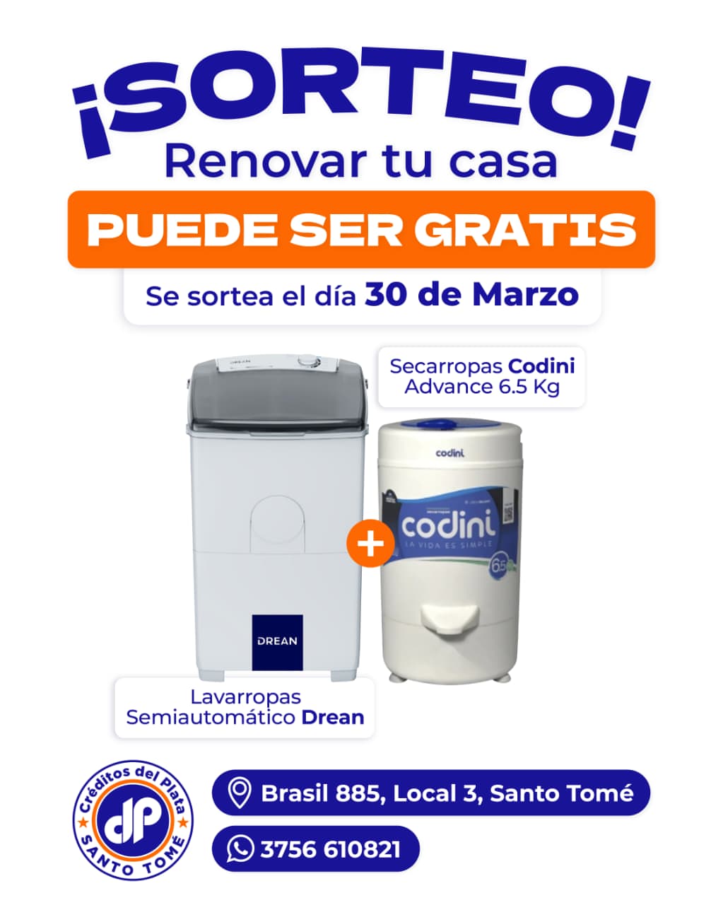 Imagen de 🎉 ¡GRAN SORTEO DE MARZO! 🎉

Sorteamos:
- Un LAVARROPA