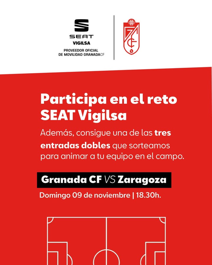 Imagen de ¡SEAT Vigilsa te invita al Granada vs. Zaragoza! ⚽️

