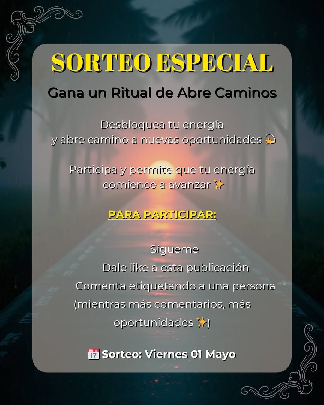 Imagen de ✨ SORTEO – RITUAL ABRE CAMINOS ✨

Este sorteo es para 