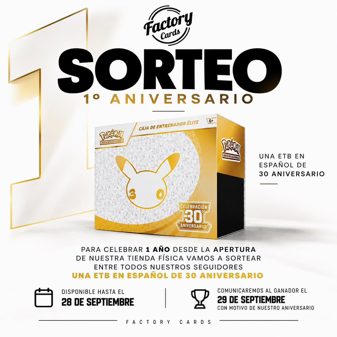 Imagen de 🎉 ¡SORTEO 1.º ANIVERSARIO! 🎉

El próximo 29 de sept