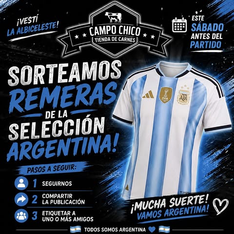 Imagen de 🇦🇷🎉 ¡SORTEAMOS REMERAS DE LA SELECCIÓN ARGENTINA!
