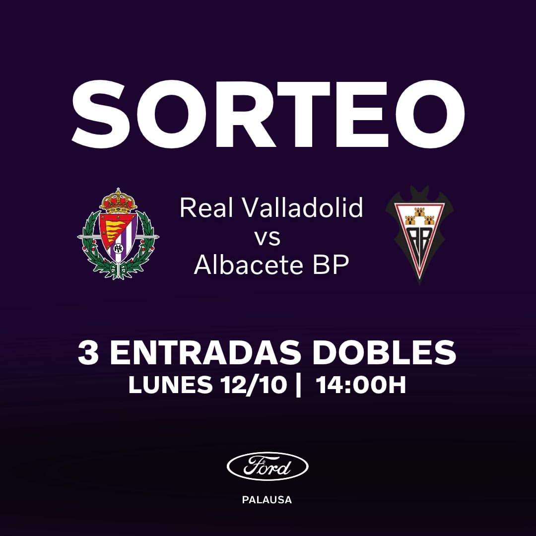 Imagen de Este lunes 12, a las 14:00h, el @realvalladolid recibe al @a
