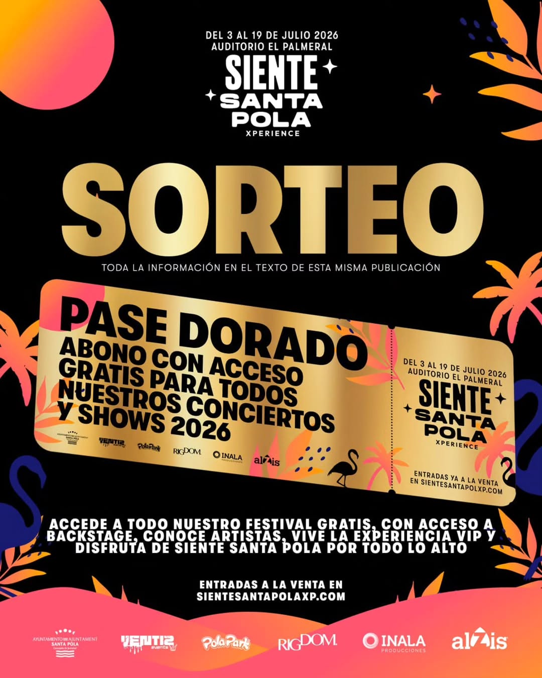 Imagen de 🥇 SORTEO PASE DORADO @sientesantapolaxp 2026.
🔴 ÚNICA