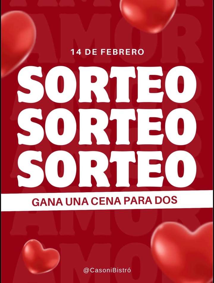 Imagen de ✨ GIVEAWAY SAN VALENTÍN EN CASONI BISTRÓ ✨

Este Día 
