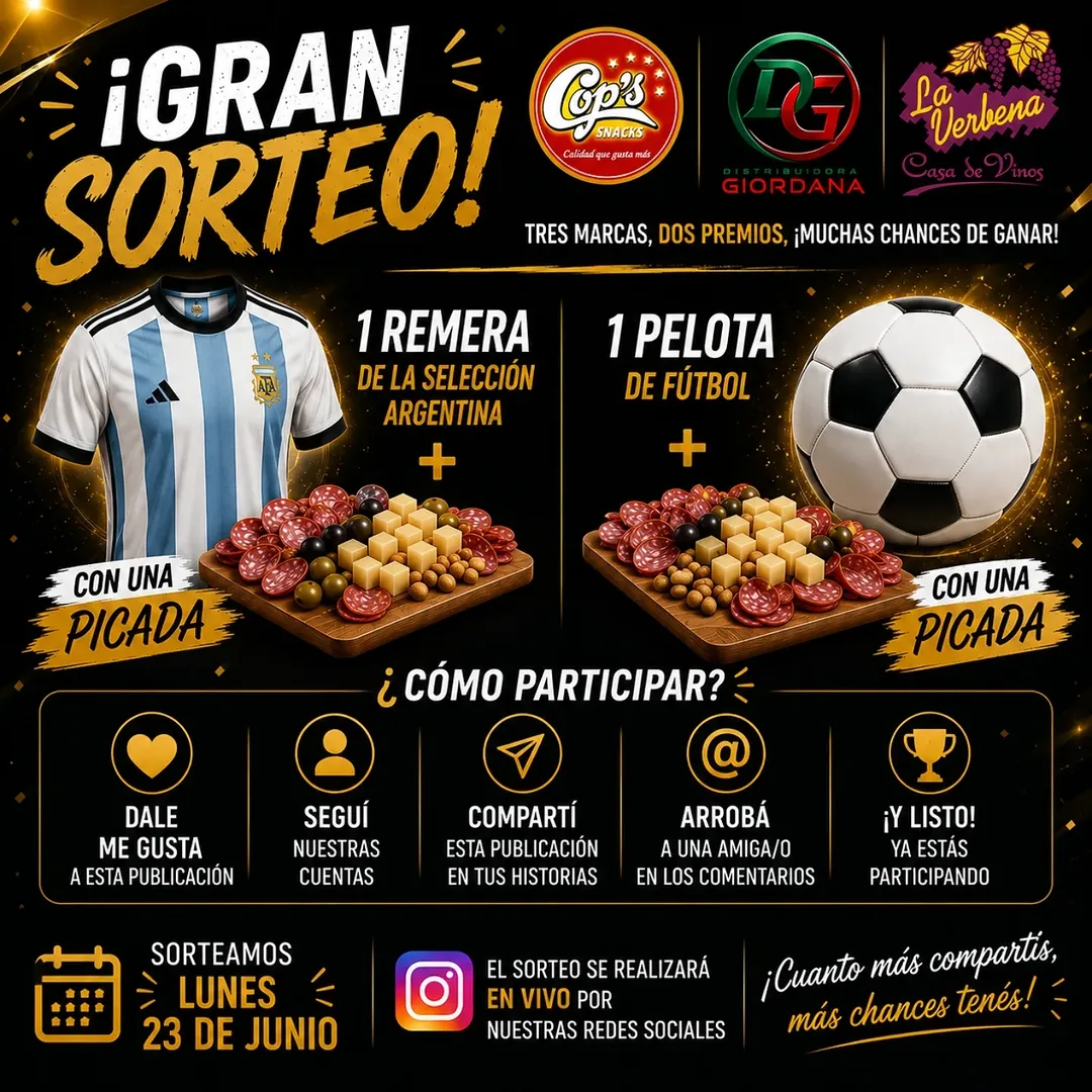Imagen de 🎉 ¡GRAN SORTEO! 🎉

Cop’s Snacks + Distribuidora Gio