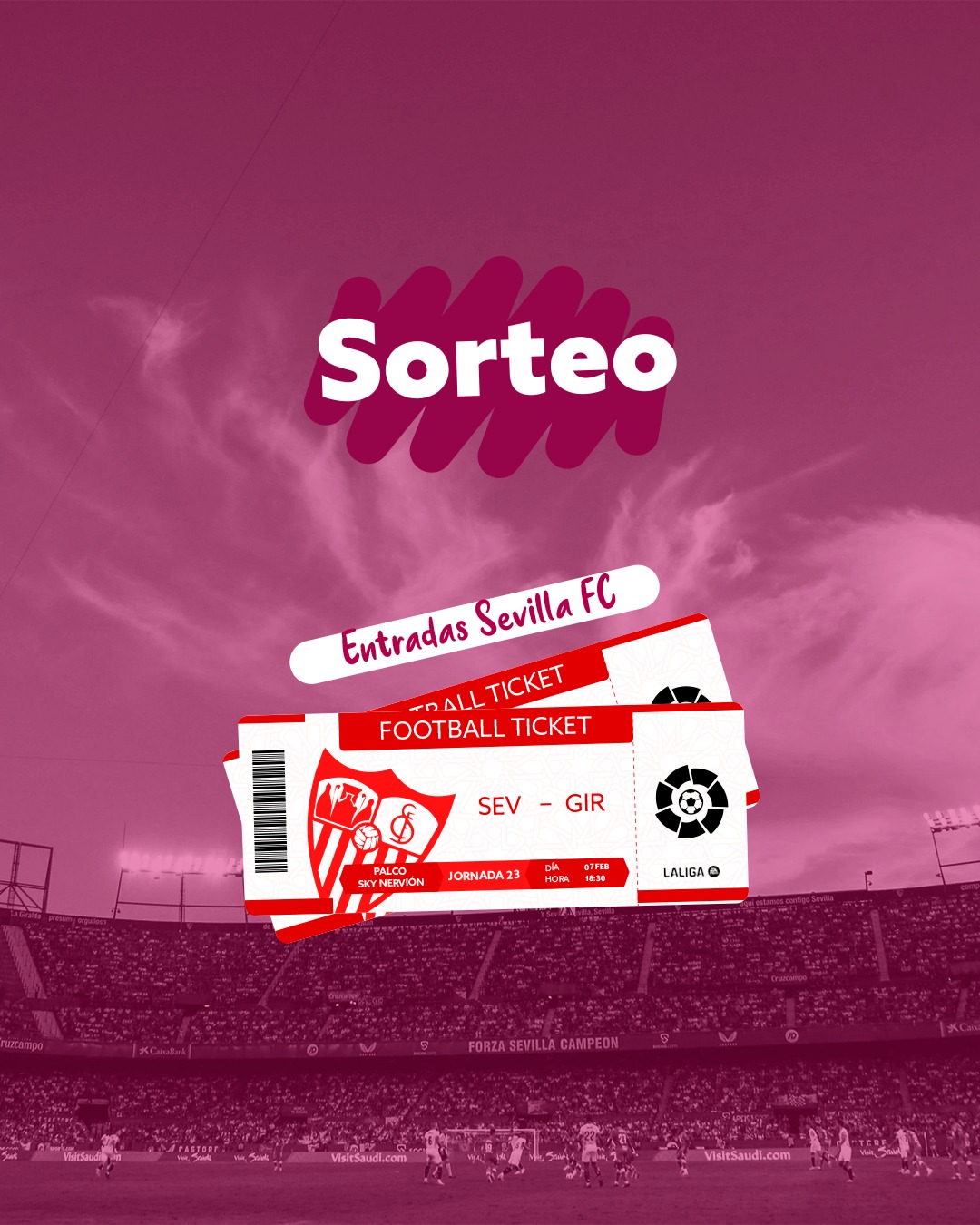 Imagen de 🔴⚪️ ¡Sorteo VIP en el Sánchez-Pizjuán!

Vive la jo