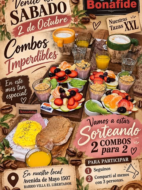 Imagen de ☕🥐 ¡ESTE SÁBADO 2 DE OCTUBRE TE ESPERAMOS EN BONAFIDE
