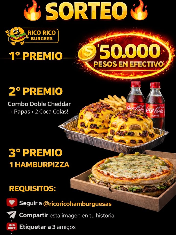 Imagen de 🔥 SORTEO IMPERDIBLE EN POSADAS 🔥

En @ricoricohamburgu