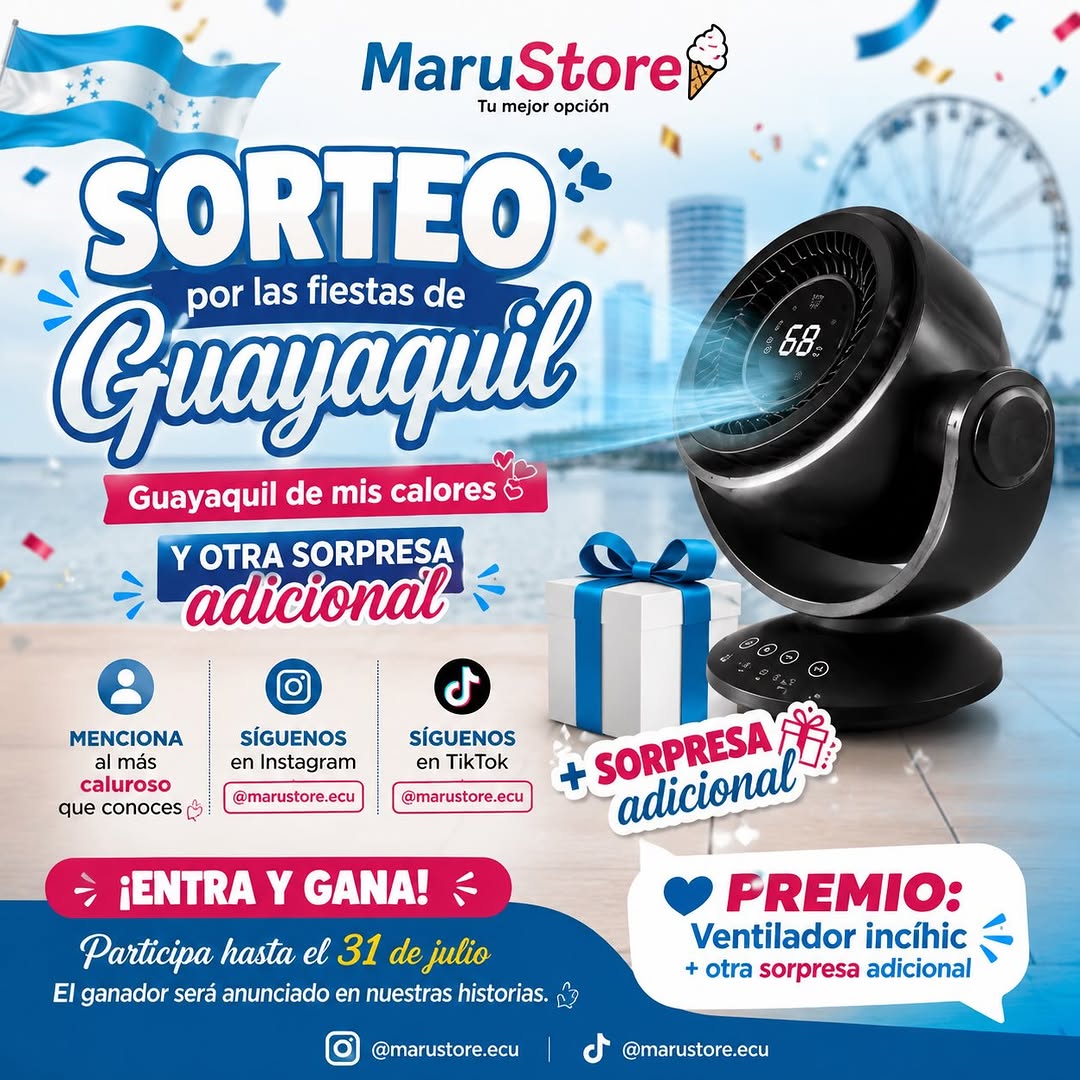 Imagen de 🥳🎉 ¡SORTEO ESPECIAL POR LAS FIESTAS DE GUAYAQUIL! �