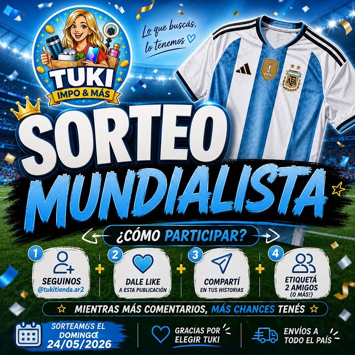 Imagen de 🇦🇷✨ SORTEO MUNDIALISTA ✨🇦🇷

En TUKI queremos