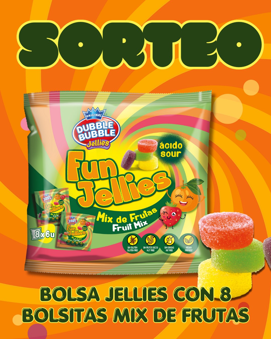 Imagen de 🆂🅾🆁🆃🅴🅾 1 bolsa Fun Jellies DUBBLE BUBBLE c