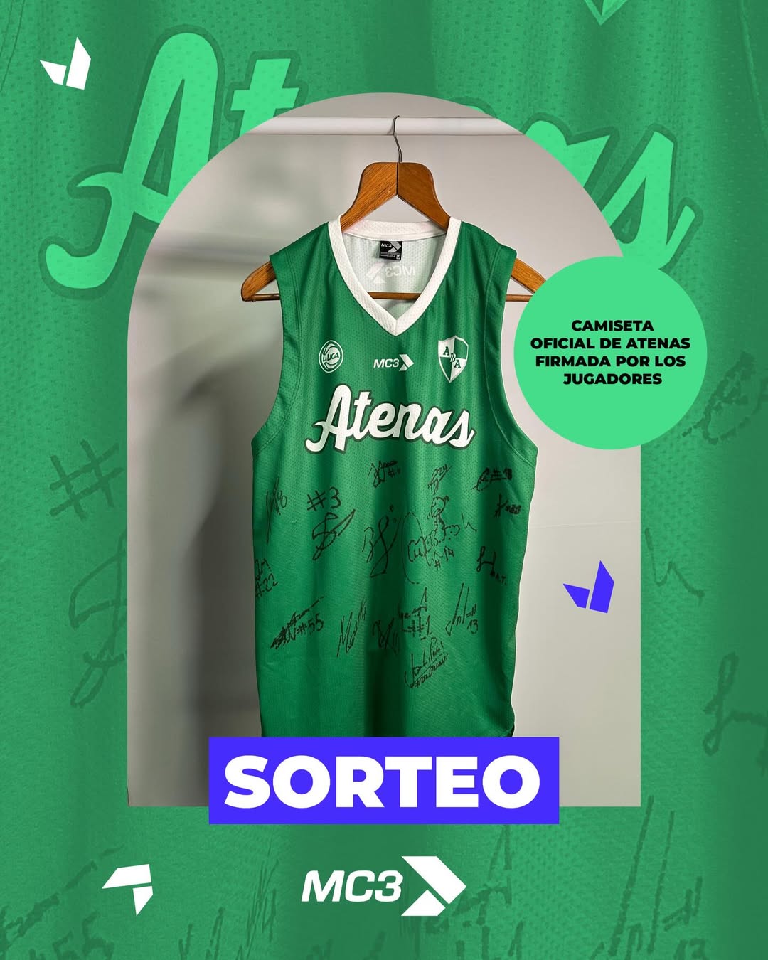 Imagen de ¡SORTEO ATENAS x MC3! 🎉
Te podés llevar una camiseta of