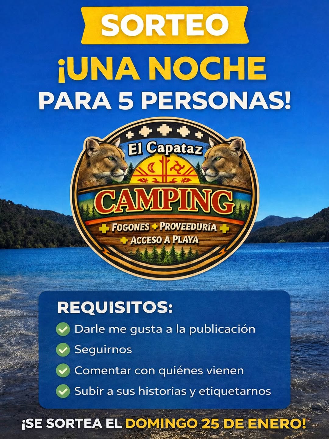 Imagen de ✨ SORTEO – Camping El Capataz ✨
¿Querés ganar una no