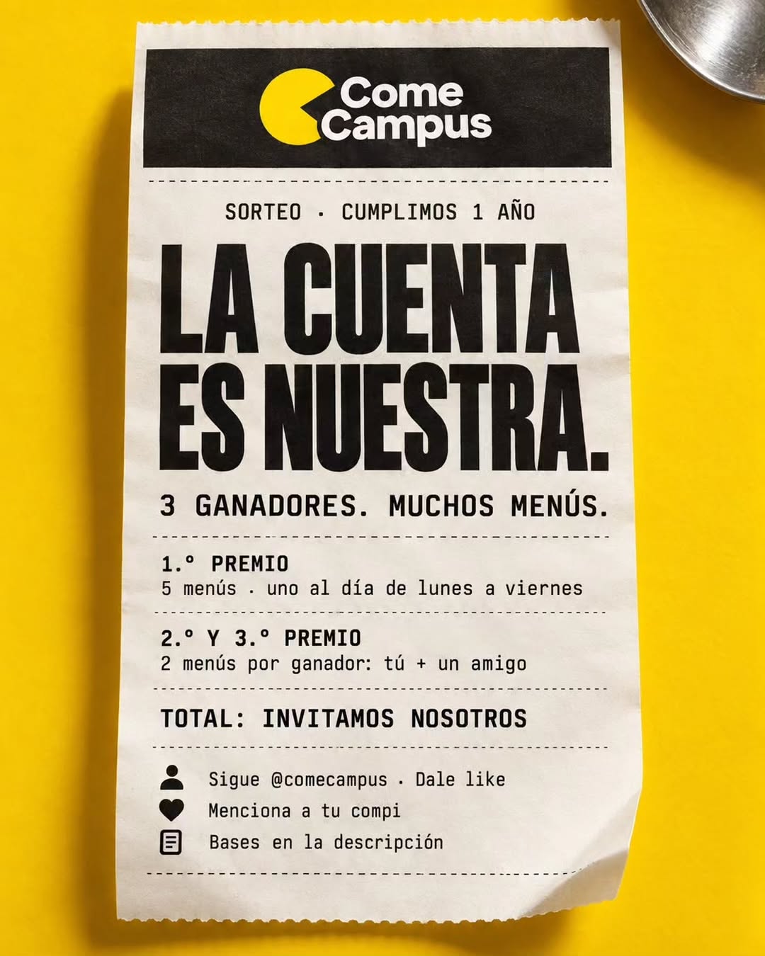Imagen de Un año de ComeCampus

¡Gracias por todo!

El cumpleaños e