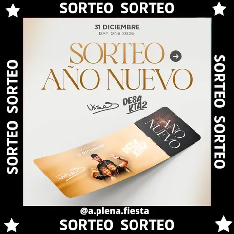 Imagen de SORTEO AÑO NUEVO 🍾🍾
- 
🎫ENTRADA DOBLES ! @dayone.o