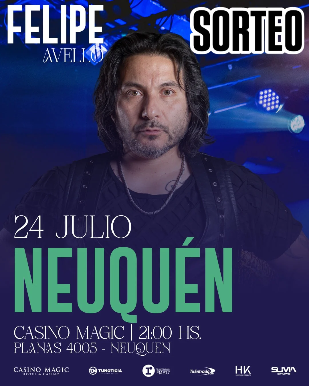 Imagen de 🚀 ¡SORTEO!

🎤 Felipe Avello llega a Neuquén haciendo