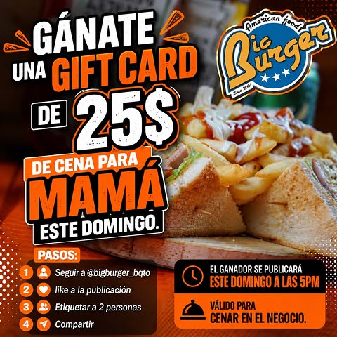 Imagen de ¡SORTEO!
Gánate una gift card de 25$ para mamá en nuestro