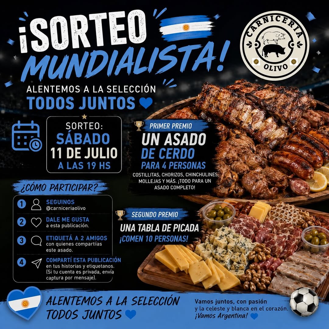 Imagen de 🇦🇷🔥 ¡SORTEO MUNDIALISTA EN CARNICERÍA OLIVO! 🔥