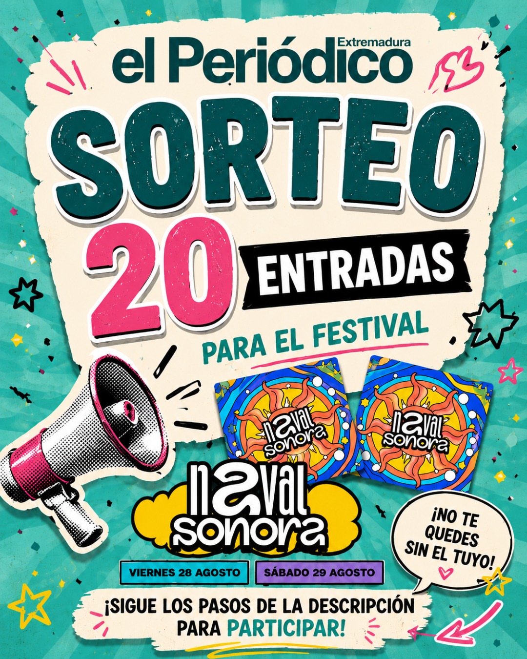 Imagen de 🎉 ¡SORTEO! 20 ENTRADAS para Naval Sonora! 🎶
¿Te imag