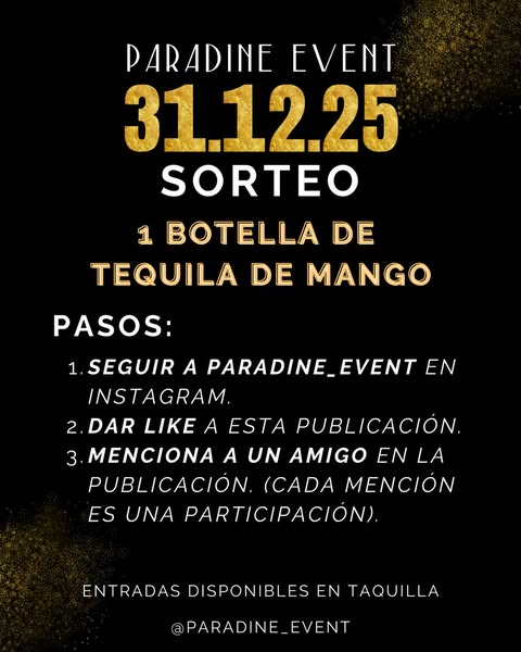 Imagen de ✨🍾 SORTEO PARADINE EVENT 🍾✨
Este 31.12.25 celebram