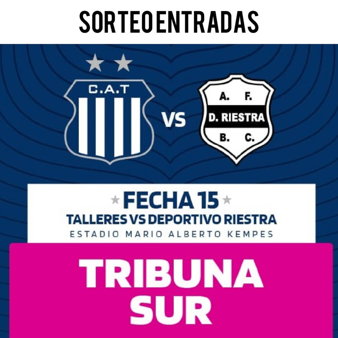 Imagen de Ganate 👇entradas para Talleres-Riestra!!!
Gentileza del A